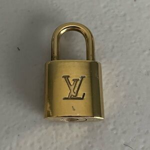 Louis Vuitton LOCK Authentic vintage brass luggage DIY Necklace NO KEY Metal